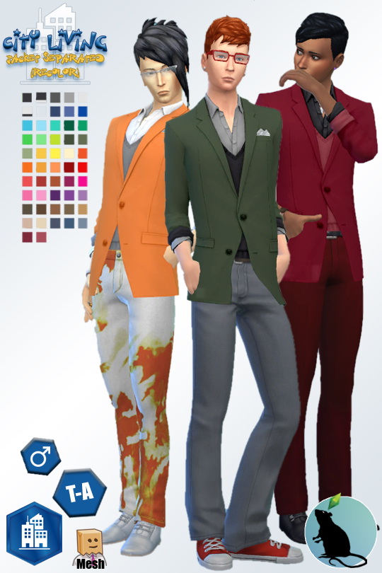 Sims 4 CL jacket separated recolor by Standardheld at SimsWorkshop