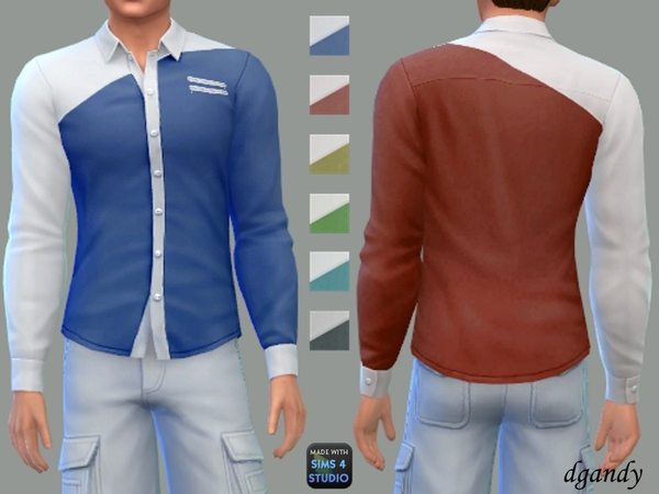 Sims 4 Long Sleeve Shirt A by dgandy at TSR