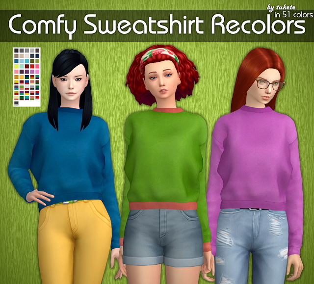 Sims 4 Comfy Sweatshirt Recolors at Tukete