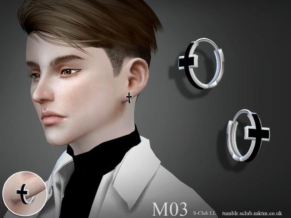 Sims 4 Earrings M03 by S Club LL at TSR
