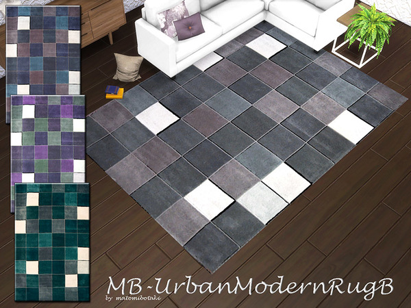 Sims 4 Urban Modern Rug B by matomibotaki at TSR