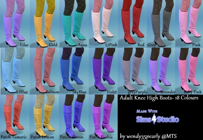 Sims 4 Get Together KneeHigh Boots 18 Recolours by wendy35pearly at Mod The Sims