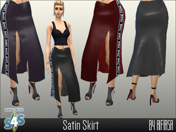 Sims 4 Satin Skirt at Aifirsa