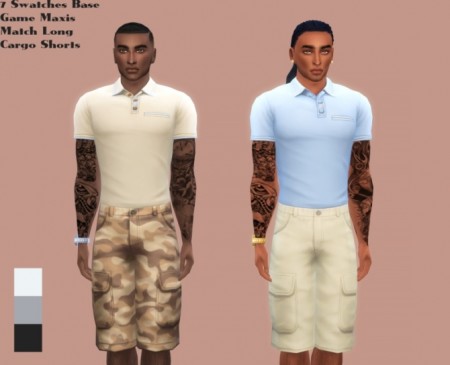 Male Long Cargo Pants at The Beautiful Sims of Color