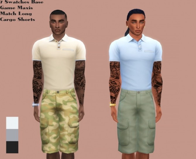 Sims 4 Male Long Cargo Pants at The Beautiful Sims of Color