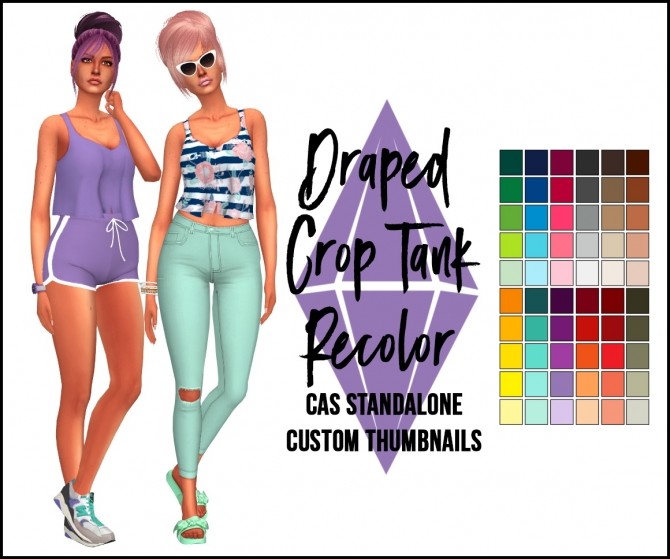 Sims 4 Draped Crop Tank Recolor by Sympxls at SimsWorkshop
