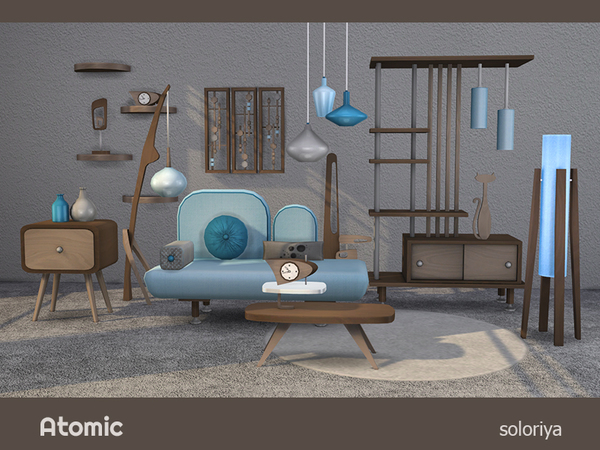 Sims 4 Atomic livingroom by soloriya at TSR