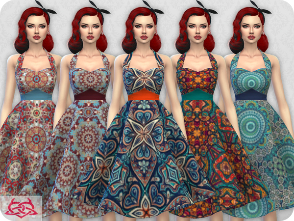 Sims 4 Sarah dress RECOLOR 6 by Colores Urbanos at TSR