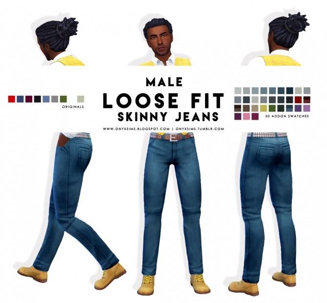 Sims 4 Male Loose Fit Skinny Jeans at Onyx Sims