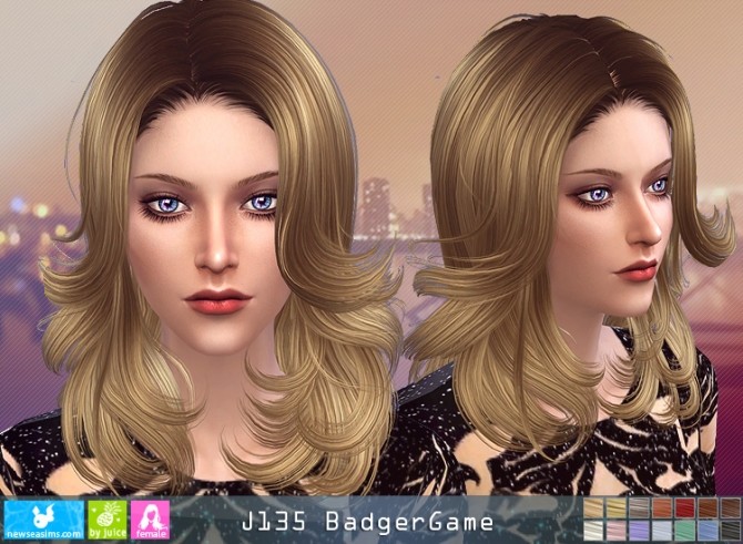 Sims 4 J135 BadgerGame hair (Pay) at Newsea Sims 4