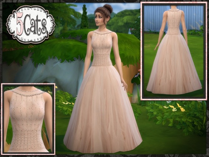 Sims 4 Tulle Illusion Ball Gown at 5Cats