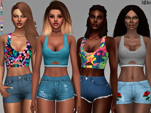Sims 4 Aloha Tops by Margeh 75 at TSR
