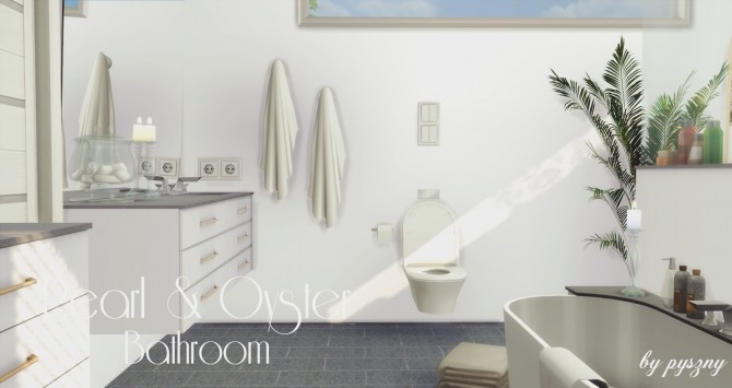 Sims 4 Peral & Oyster Bathroom at Pyszny Design