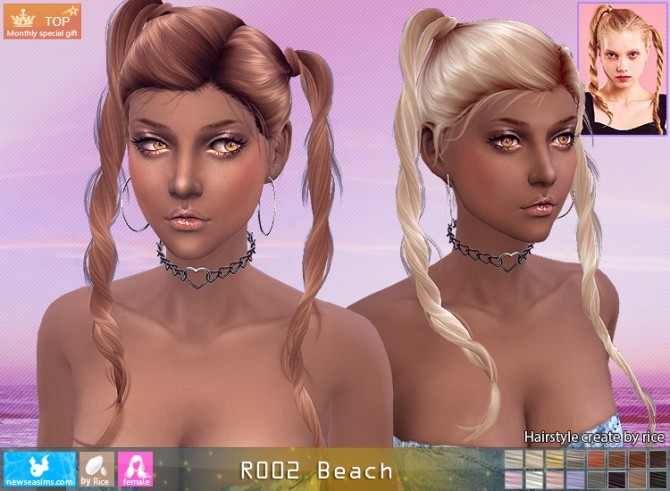 Sims 4 R002 Beach hair (Pay) at Newsea Sims 4