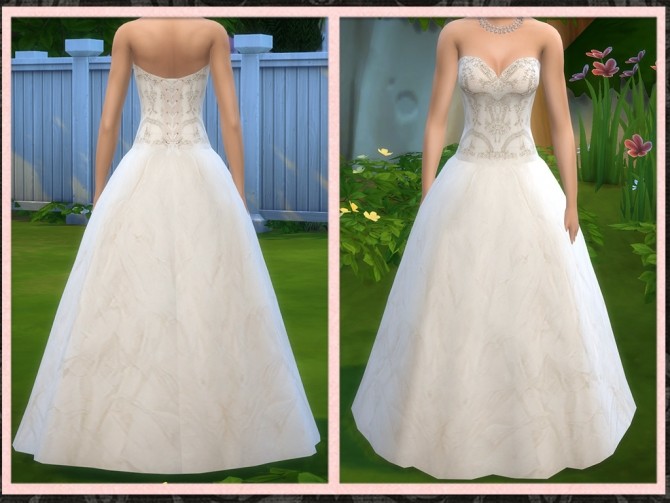 Sims 4 Strapless wedding gown at 5Cats