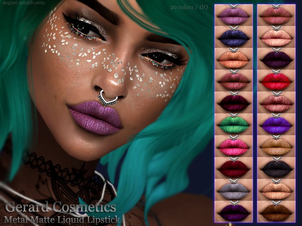 Sims 4 Metal Matte Liquid Lipstick by ANGISSI at TSR