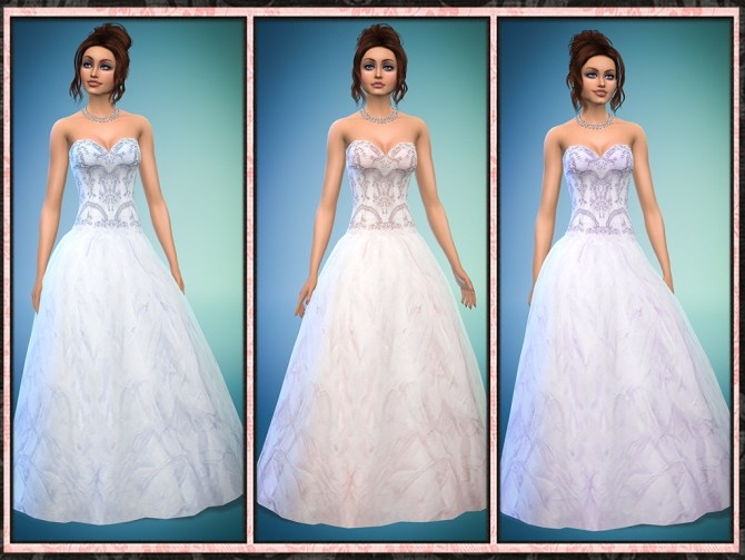 Sims 4 Strapless wedding gown at 5Cats