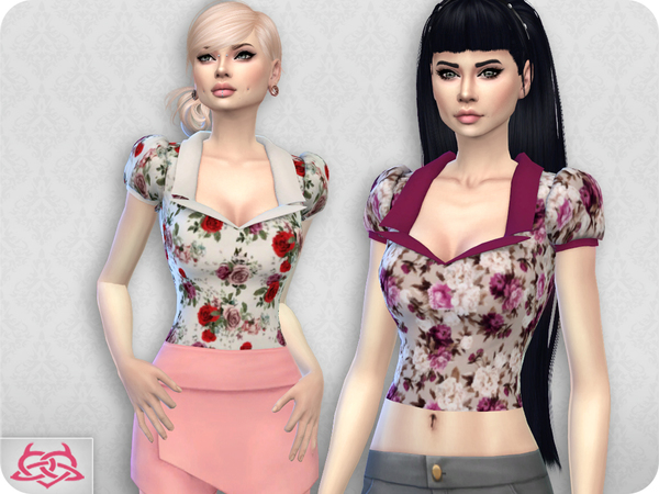 Sims 4 Matilde blouse RECOLOR 1 by Colores Urbanos at TSR