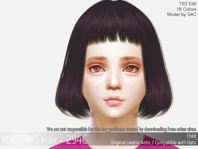 Sims 4 Hair 294C (Anto) at May Sims