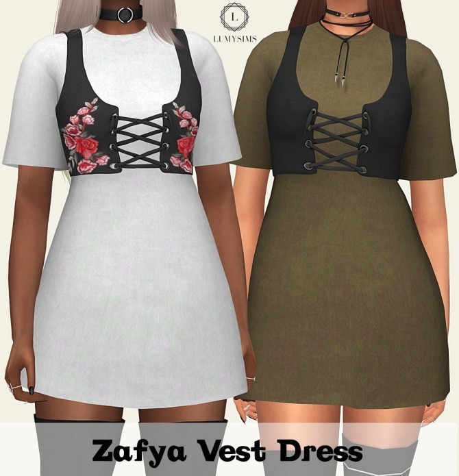 Sims 4 Zafya Dress at Lumy Sims