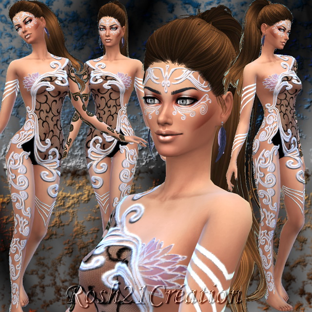 Sims 4 Amazone outfit at Sims Dentelle