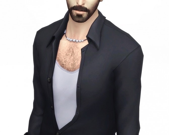 Sims 4 Hunky open shirt with t shirt 25 colors at Rusty Nail