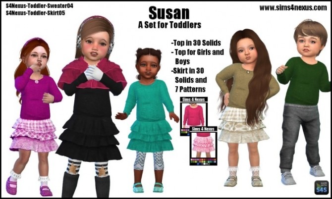 Sims 4 Susan top & skirt by SamanthaGump at Sims 4 Nexus