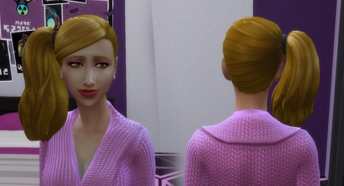Sims 4 Side Ponytail Conversion at My Stuff