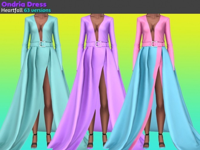 Sims 4 Ondria dress recolors at Heartfall