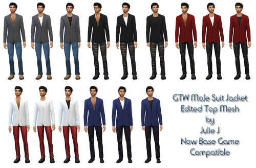 Sims 4 GTW Suit Jacket as Top Mesh Edited at Julietoon – Julie J