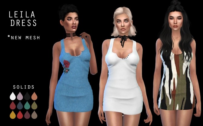 Sims 4 Leila Dress at Leo Sims
