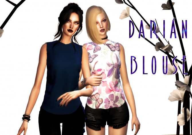 Sims 4 Darian Blouse at BlueRose Sims
