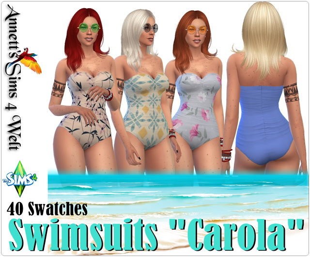 Sims 4 Carola swimsuits at Annett’s Sims 4 Welt