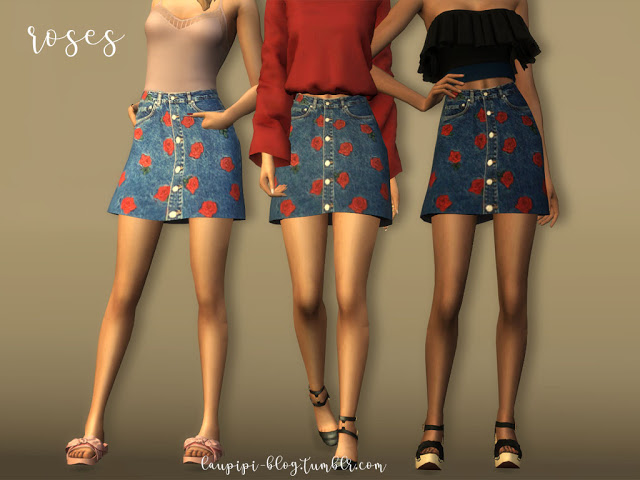 Sims 4 Roses skirt at Laupipi