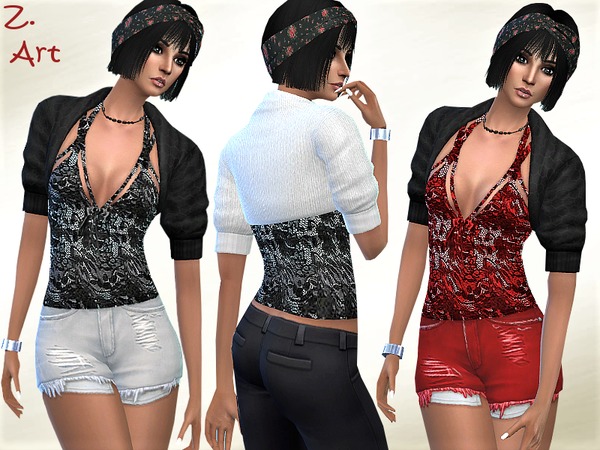 Sims 4 TrendZ 11 top with soft bolero by Zuckerschnute20 at TSR