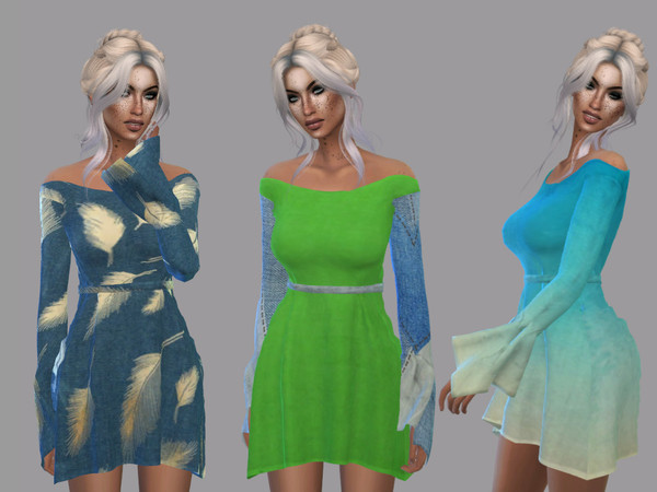 Sims 4 Dahliah Dress Recolor by Teenageeaglerunner at TSR