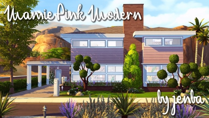Sims 4 Mamie Pink Modern house at Jenba Sims