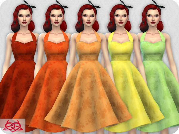 Sims 4 Sarah dress recolor 4 by Colores Urbanos at TSR