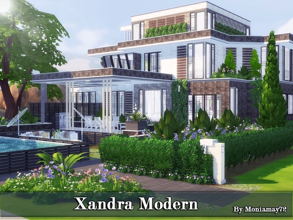 Sims 4 Xandra Modern house by Moniamay72 at TSR
