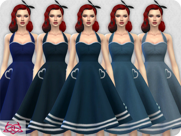 Sims 4 Sarah dress RECOLOR 8 by Colores Urbanos at TSR