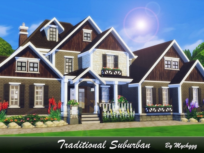 Traditional Suburban by MychQQQ at TSR » Sims 4 Updates