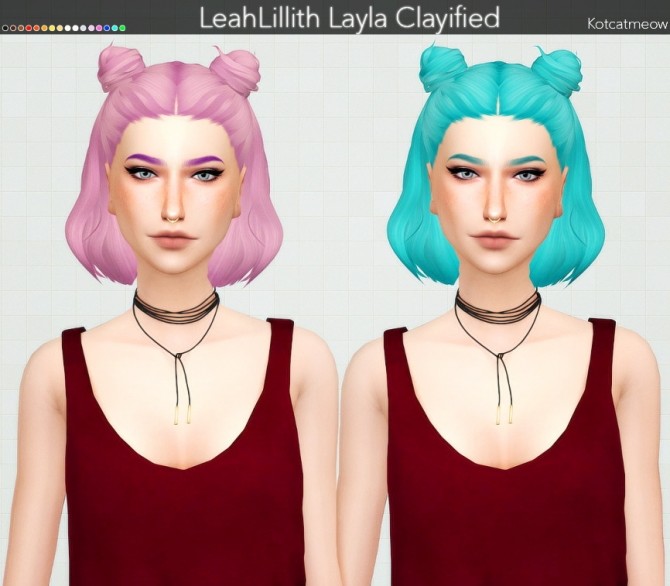 Sims 4 Leahlillith Layla Hair Clayified at KotCatMeow