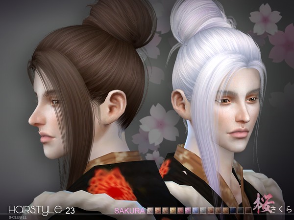 Sims 4 Sakura n23 hair by S Club at TSR