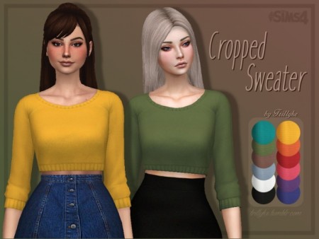 Cropped Sweater at Trillyke » Sims 4 Updates