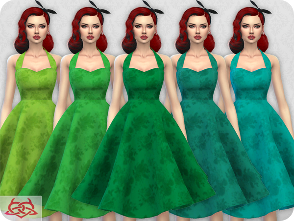 Sims 4 Sarah dress recolor 4 by Colores Urbanos at TSR