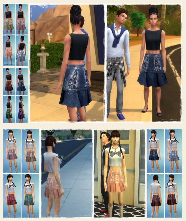 Sims 4 Denim Skirt Medium & Short at Birksches Sims Blog