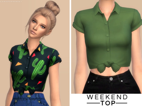 Sims 4 Weekend Top by Christopher067 at TSR