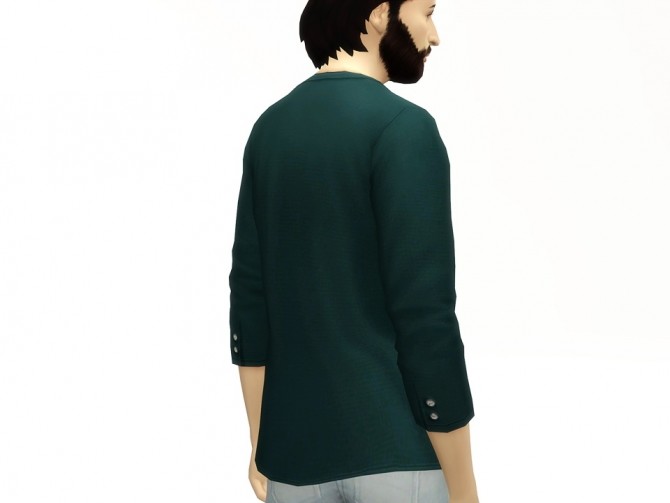 Sims 4 Half sleeve Henley neck t shirt at Rusty Nail