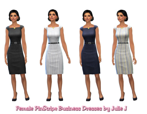 Sims 4 Female PinStripe Business Style Dresses at Julietoon – Julie J