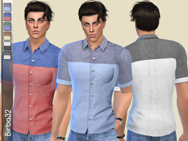 Sims 4 Two colours shirt by Birba32 at TSR